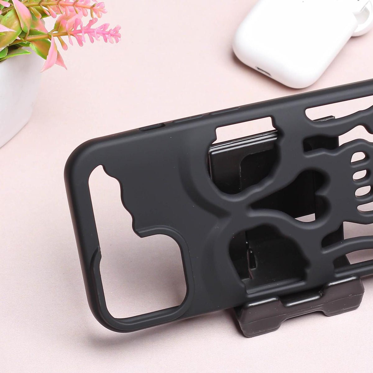 Matte Black Skeleton Phone Case