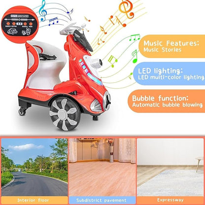 Electric Ride-On Scooter for Kids with Bubble Blower ©