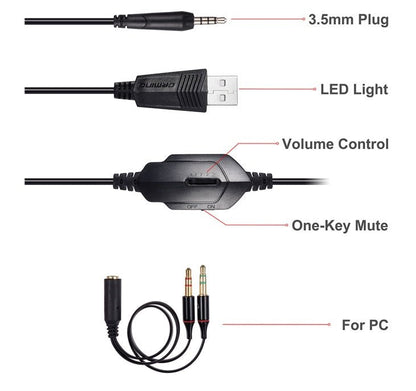 In Zhuo GM-1 Computer Notebook Head-Mounted Luminous Gaming Headset With Microphone Jedi To Eat Chicken Earphones