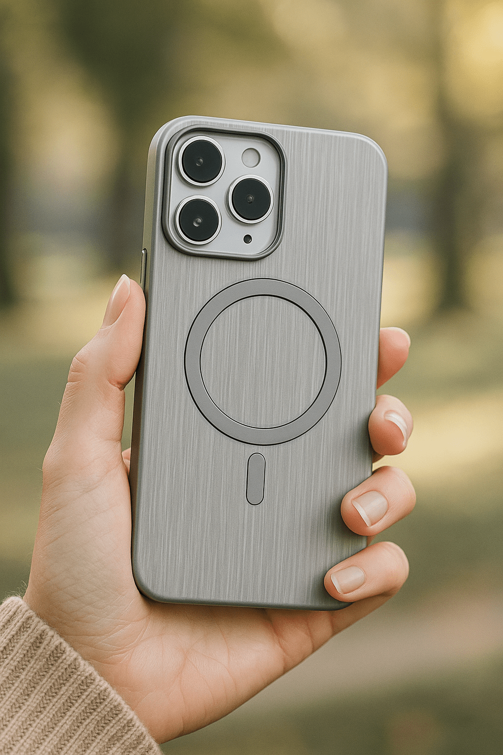 MagSafe-Compatible Wood Texture Phone Case