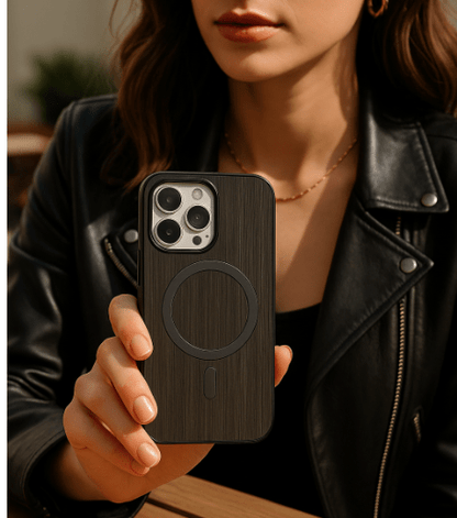 MagSafe-Compatible Wood Texture Phone Case