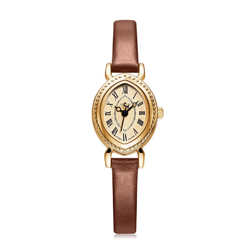 Oval Belt Quartz Movement Waterproof Compact Fashion Watch